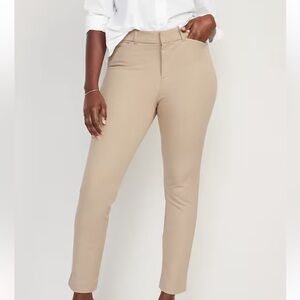 New 10 TALL Old Navy Pixie Beige Slim Fit Trousers